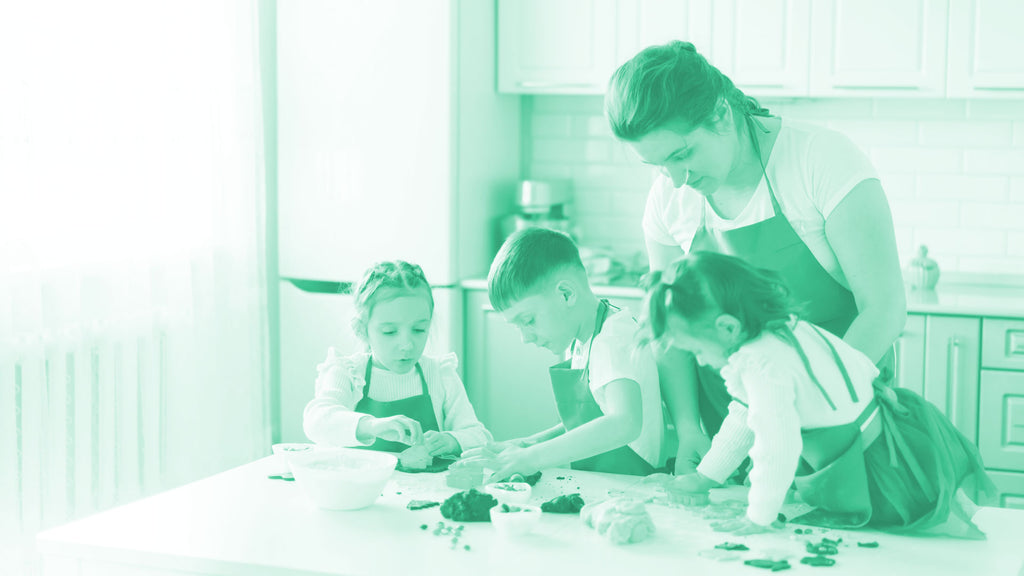 Mom Baking with Kids
