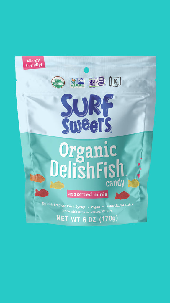 Organic DelishFish® Assorted Minis 6oz Bag by Surf Sweets - Front of Bag